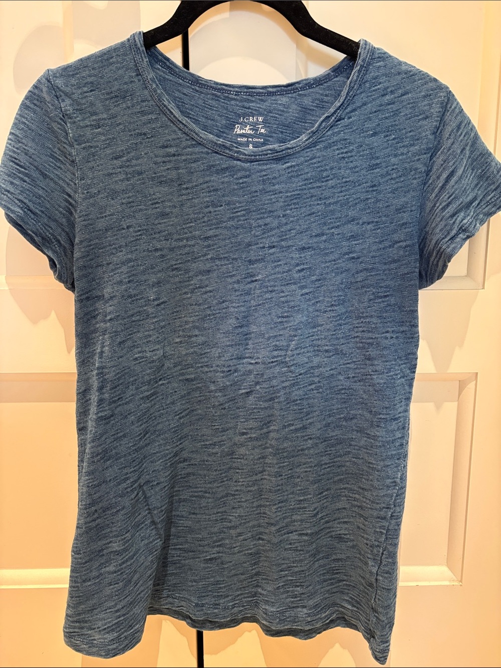 J. Crew Short Sleeve Painter Tee in Heathered Denim Blue
